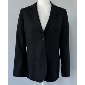 J. Crew‎ Black Wool Blend Blazer Suit Jacket Size 6 Single Breasted Women